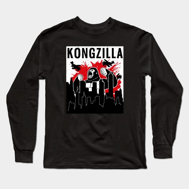 ** Funny Retro Japanese Kongzilla ** Long Sleeve T-Shirt by Malame